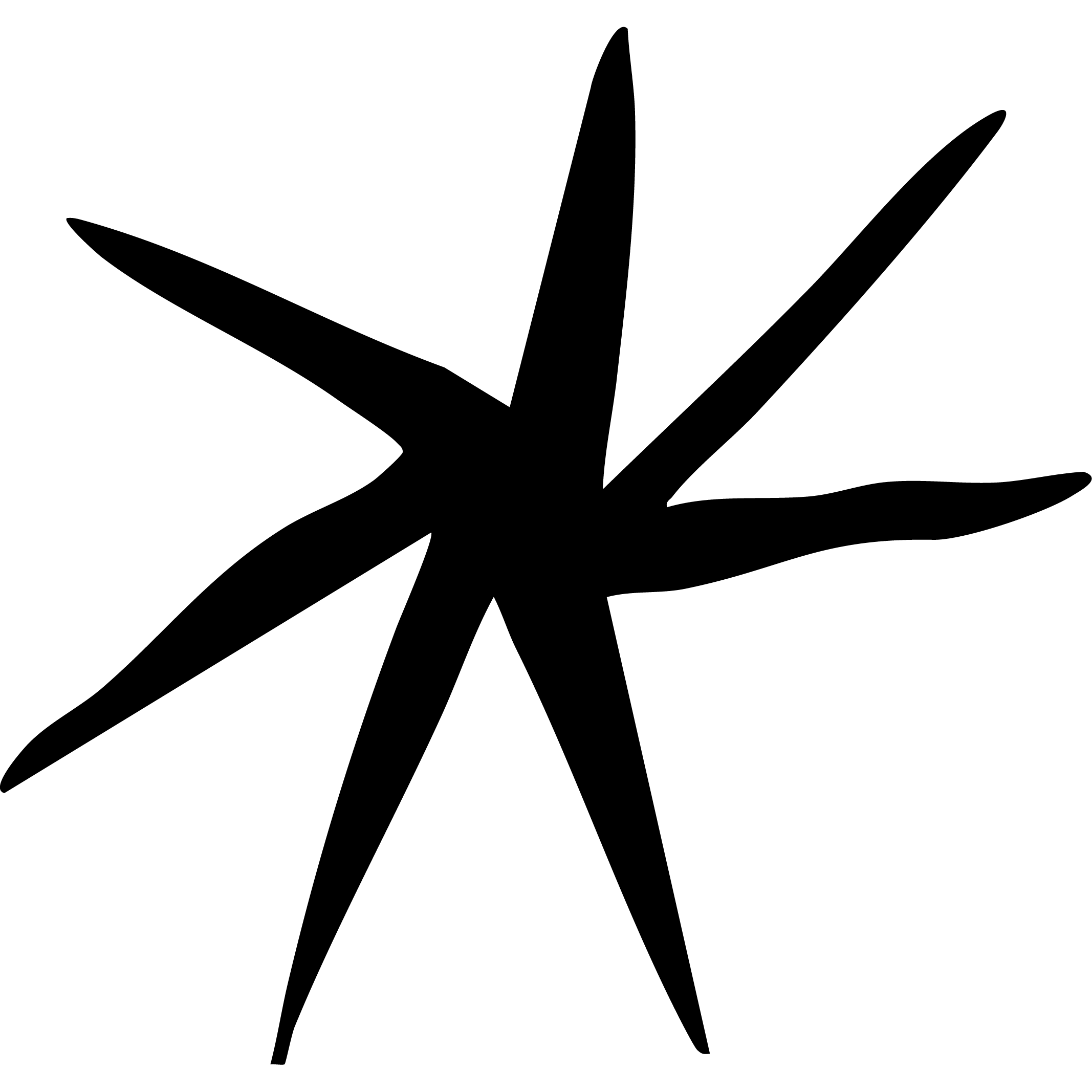 Luises Logo. It is a black, wonky star.